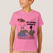 T-shirts et cadeaux Mermaid 4th Birthday (Devant)