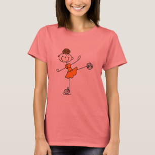 T-shirts et cadeaux oranges de patineur artistique