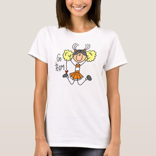 T-shirts et cadeaux oranges de pom-pom girl (Devant)