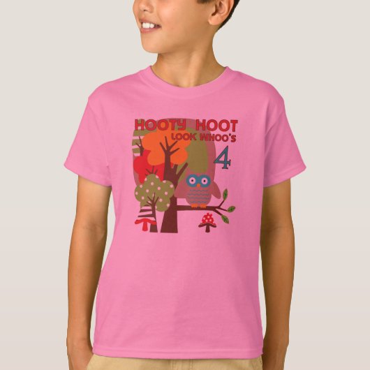 T-shirts et cadeaux Owl 4th Birthday (Devant)