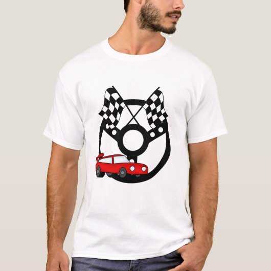 T-shirts et cadeaux rouges de voiture de course (Devant)