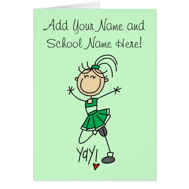 T-shirts et cadeaux verts de pom-pom girl (Devant)