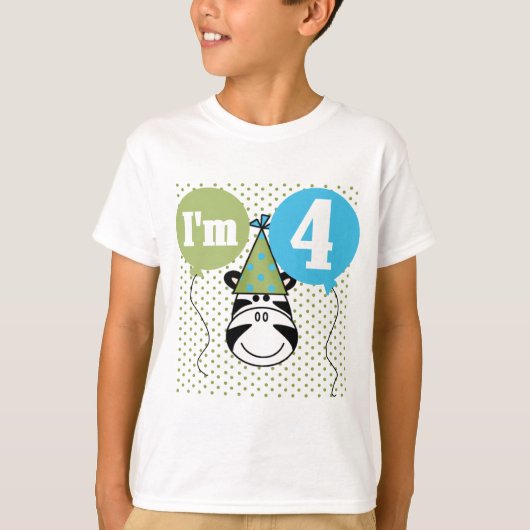 T-shirts et cadeaux Zebra 4e anniversaire (Devant)