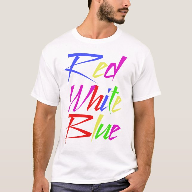 T-shirts faux Trippy de couleurs (Devant)