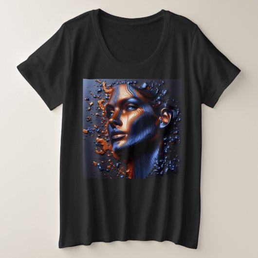 T-Shirts Femmes Plus Taille Avec Art Expression 3 (Design devant)