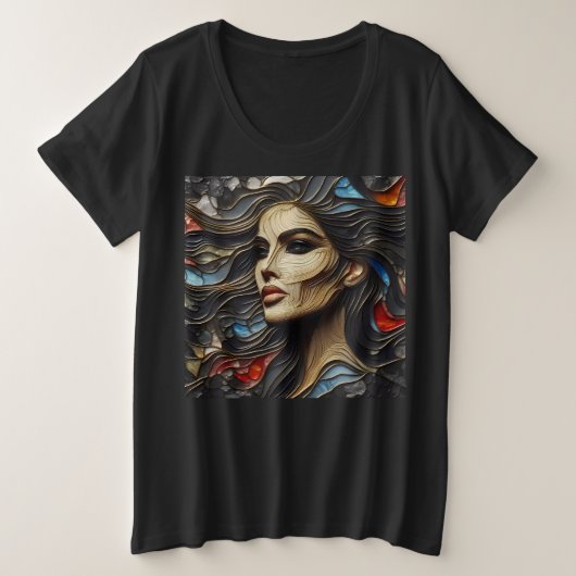 T-Shirts Femmes Plus Taille Avec Expression Art 14 (Design devant)