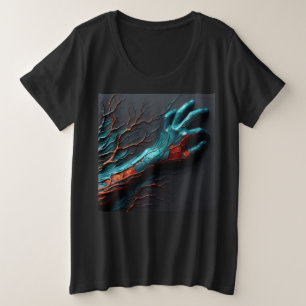 T-Shirts Femmes Plus Taille Avec Expression Art 19