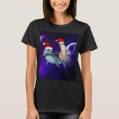 T-shirts FUNNY CAT & SHARK IN SPACE NOËL (Devant)