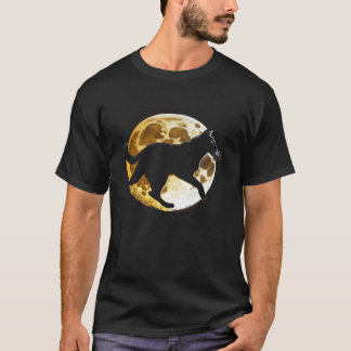 T-shirts graphiques Chat Noir Courant Lune Hommes 
