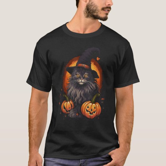T-shirts graphiques Halloween pour moi avec chat B (Devant)