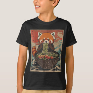 T-shirts graphiques japonais Ramen Red Panda Anime