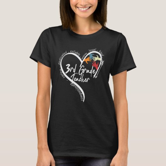 T-shirts graphiques pour enseignant de 3e année Ha (Devant)