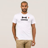 T-shirts Groom Bowtie Red Rose (Devant entier)