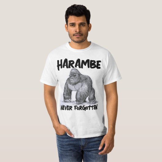 T-shirts HARAMBE zoo GORILLA (Devant entier)