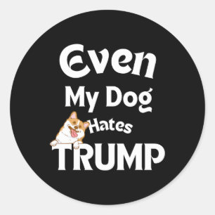 T - shirts hond haat Donald 3 Ronde Sticker