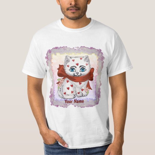 T-shirts Kitten Cat Heart (Devant)