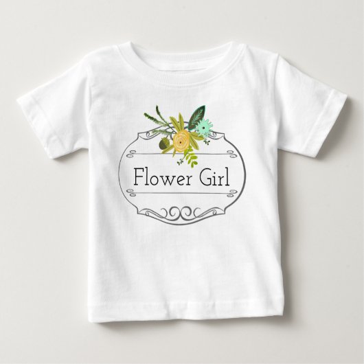 T-shirts Mariages Fleurs de Mint Damask Moderne (Devant)
