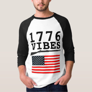 T-Shirts met 1776 VIBES PATRIOTIC Musket Gun