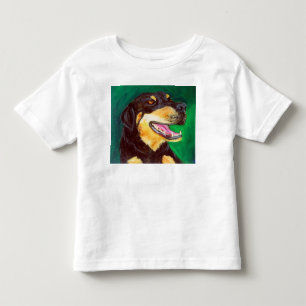 T-shirts met zwart en tan Hondenliefhebber