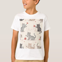 T-Shirts (motif de chat avec des chats ludiques)