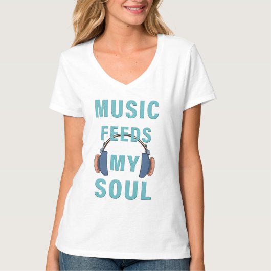 T-Shirts Music voedt mijn ziel (Voorkant)