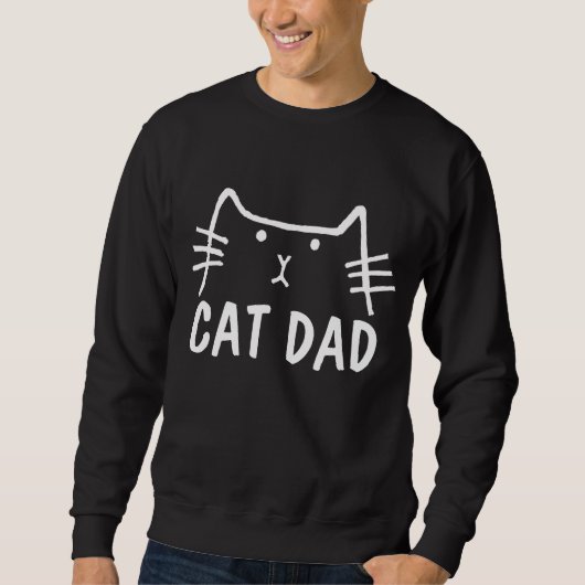 T-shirts noirs CAT DAD (Devant)