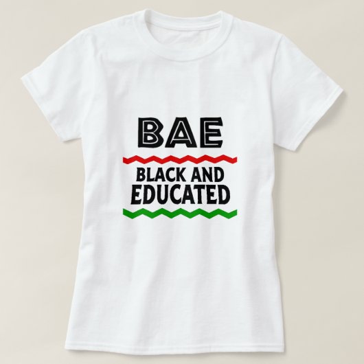 T-shirts noirs et éduqués BAE (Design devant)