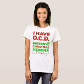 T-shirts obsédant de désordre de Noël d'OCD (Devant entier)