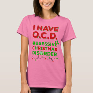 T-shirts obsédant de désordre de Noël d'OCD