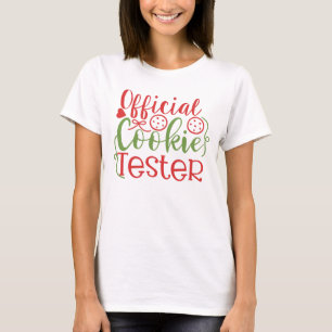 T-shirts officiels des femmes de Noël Tester Cook