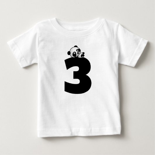T-shirts ours Panda pour anniversaire 3 ans (Devant)