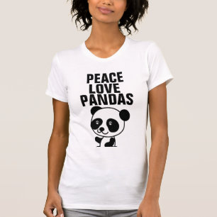 T-shirts Panda Bear, Peace Love