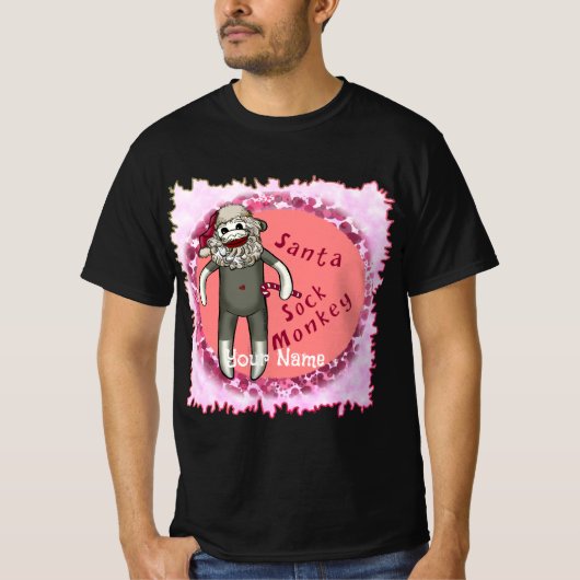 T-shirts Père Noël Sock Monkey (Devant)