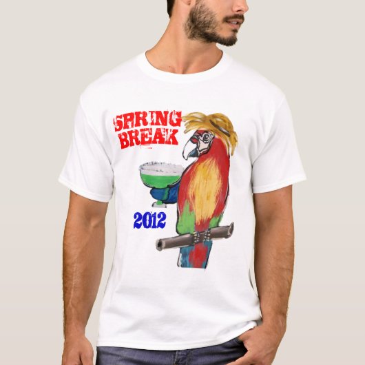 T-shirts Perroquet de Vacances de Printemps (Devant)