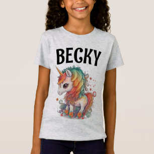 T-SHIRTS PERSONNALISÉS LICORNE AJOUTER NOM FILLE