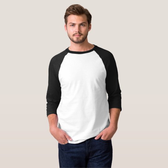 Raglan basique à manches 3/4 pour homme, Blanc/Noir
