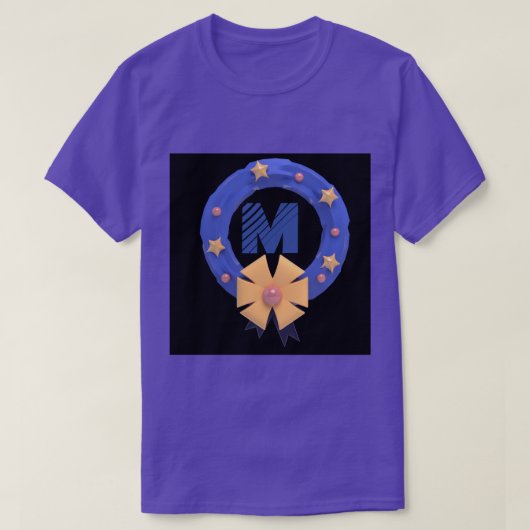 T-Shirts Personnalisés Monogramme M Initiales Viol (Design devant)