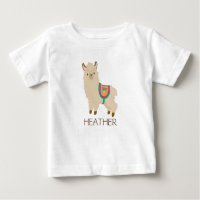 T-shirts personnalisés pour bébé de Llama mignonne