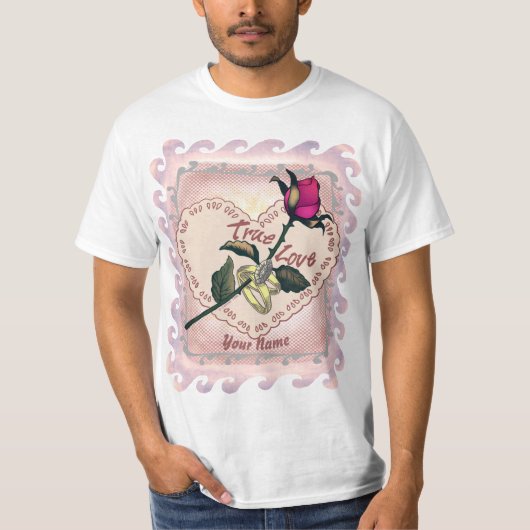 T-shirts personnalisés True Love Rose Heart (Devant)