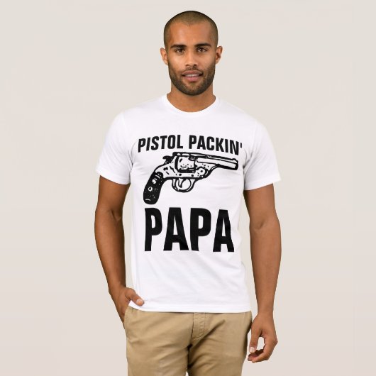 T-Shirts "PISTOL PACKIN" POUR HOMMES (Devant entier)