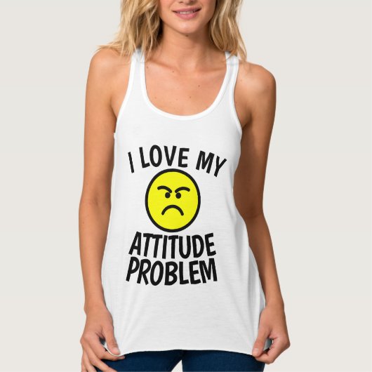 T-Shirts pour dames I LOVE MY ATTITUDE PROBLEM (Devant)