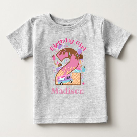 T-shirts pour deuxième anniversaire de glace pour (Devant)