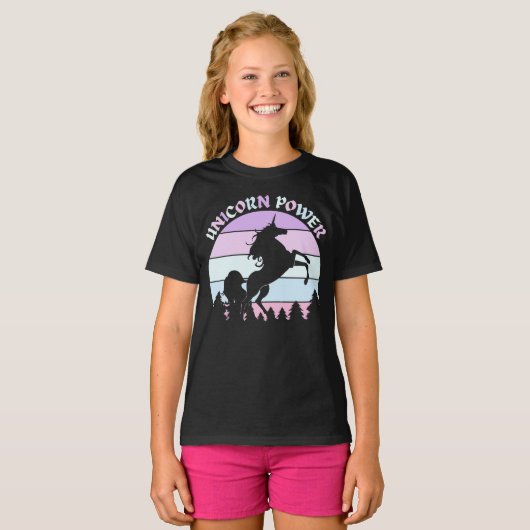 T-shirts pour enfants de Unicorn Power Fun (Devant entier)