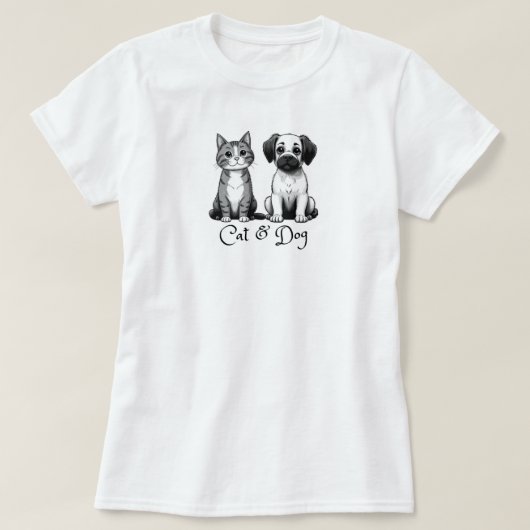 T-shirts pour femme de chat et chien (Design devant)