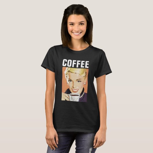 T-SHIRTS POUR FILLE DE CAFÉ RETRO (Devant entier)