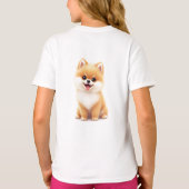 T-shirts pour filles (adorable chiot de Poméranie) (Dos)