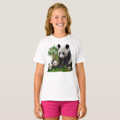 T-shirts pour filles Panda Bears (Devant entier)