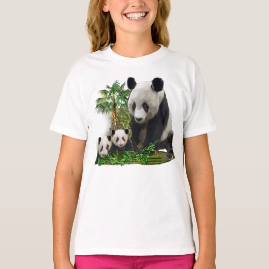 T-shirts pour filles Panda Bears (Devant)