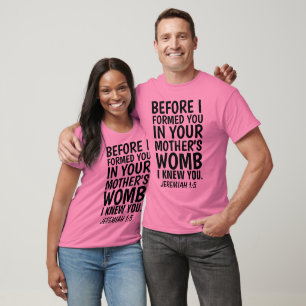 T-shirts PRO-LIFE CHRÉTIENS, Jérémie 1:5