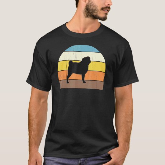 T-shirts Rétro Cool Pugs Coucher de soleil Super (Devant)